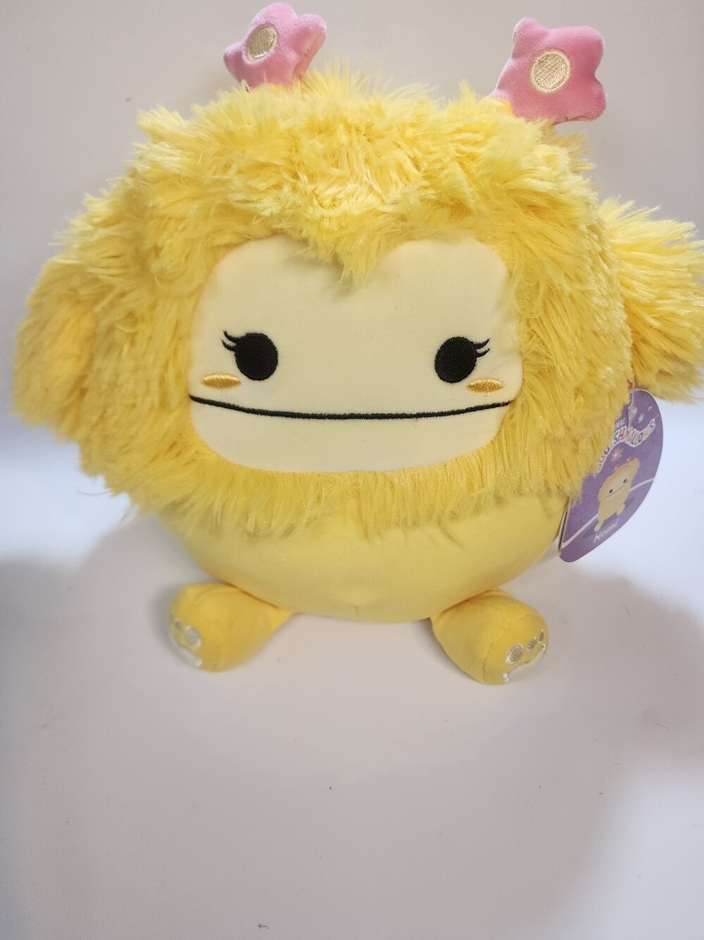 NEW Squishmallows 8” Inch Nomi the Yellow Bigfoot w/ Floral Headband